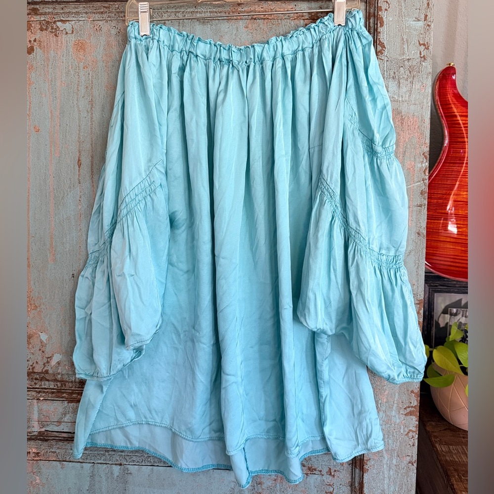 Sosia Made in Italy Aqua Peasant Blouse – Size M